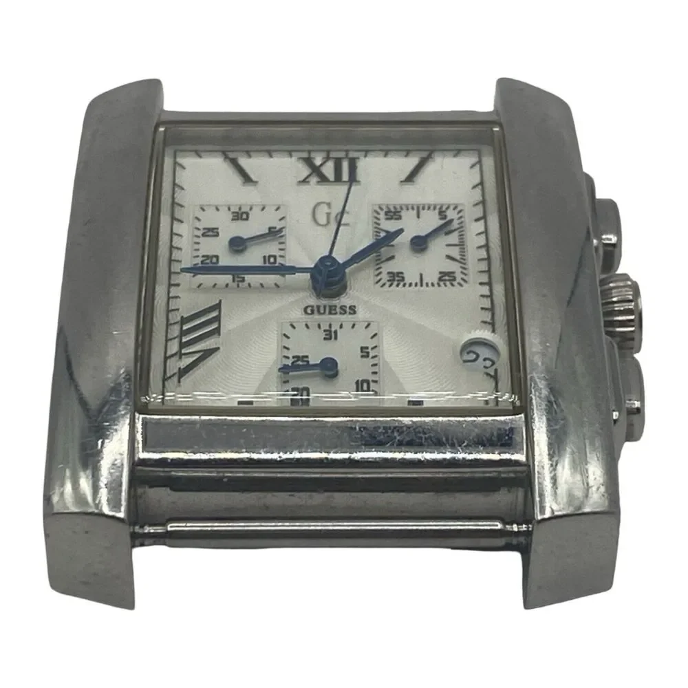 Guess GC Men Chronograph GC2000 Quartz Watch White Dial Needs Battery
